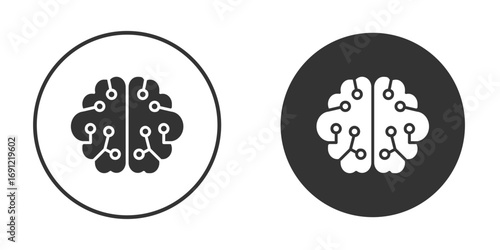 Machine learning icon silhouette vector illustration collection