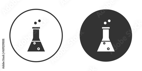 Lab flask icon silhouette vector illustration collection