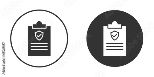 Insurance policy icon silhouette vector illustration collection