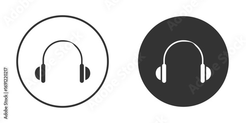 Headset icon silhouette vector illustration collection