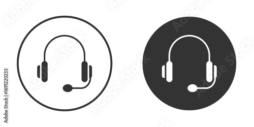 Headphones icon silhouette vector illustration collection