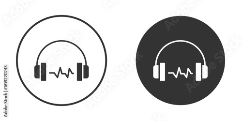 Headphone icon silhouette vector illustration collection