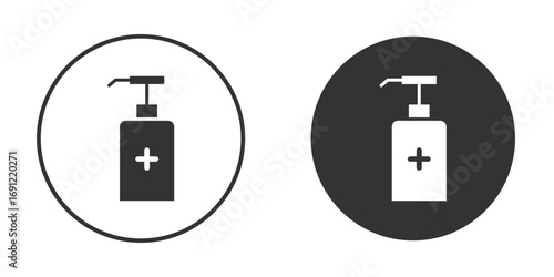 Hand sanitizer icon silhouette vector illustration collection