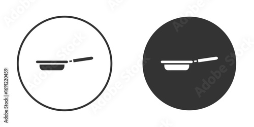 Frying pan icon silhouette vector illustration collection