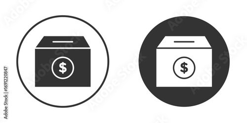 Donation box icon silhouette vector illustration collection