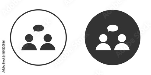 Discussion icon silhouette vector illustration collection