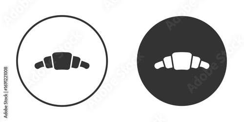 Croissant icon silhouette vector illustration collection