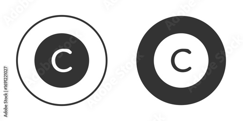 Copyright icon silhouette vector illustration collection
