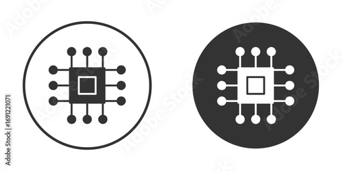 Computer science icon silhouette vector illustration collection