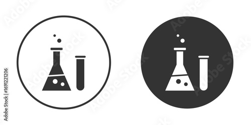 Chemistry icon silhouette vector illustration collection