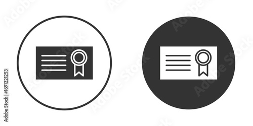 Certificate icon silhouette vector illustration collection