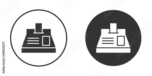 Cash register icon silhouette vector illustration collection