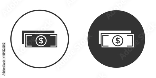 Cash icon silhouette vector illustration collection