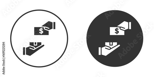 Cash on delivery icon silhouette vector illustration collection