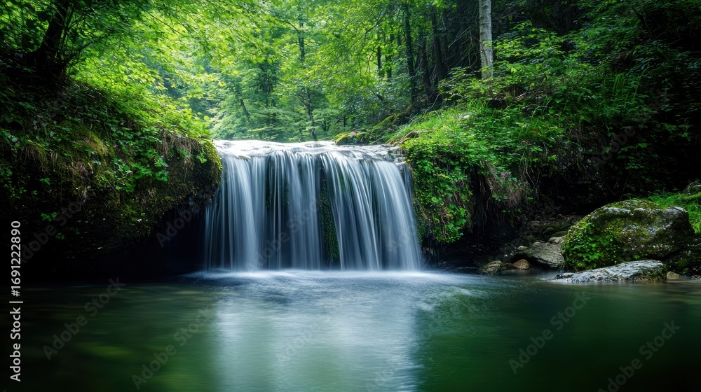 Obraz premium Forest waterfall scene