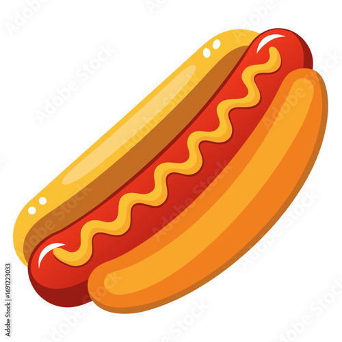 hot dog with mustard