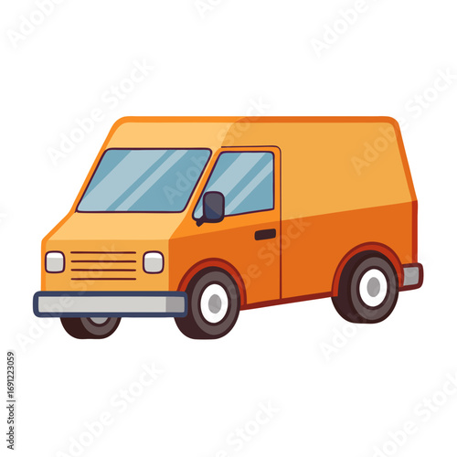 yellow van isolated on white background