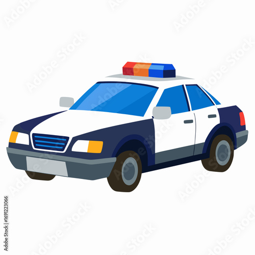 police car on white background