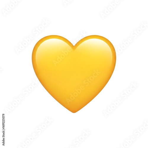 Yellow heart emoji illustration for graphic design projects and social media use