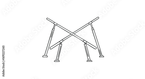 Technical Drawing of a Cross-Strut Support Structure