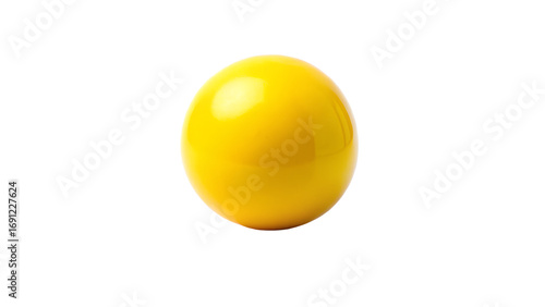Bright yellow ball isolated on transparent background, perfect for sports, games, or decoration, offering a vibrant and cheerful aesthetic
