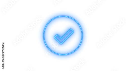 Illustration of bright blue check mark isolated on transparent background, a symbol of approval, completion, and validation in a modern, minimalist design