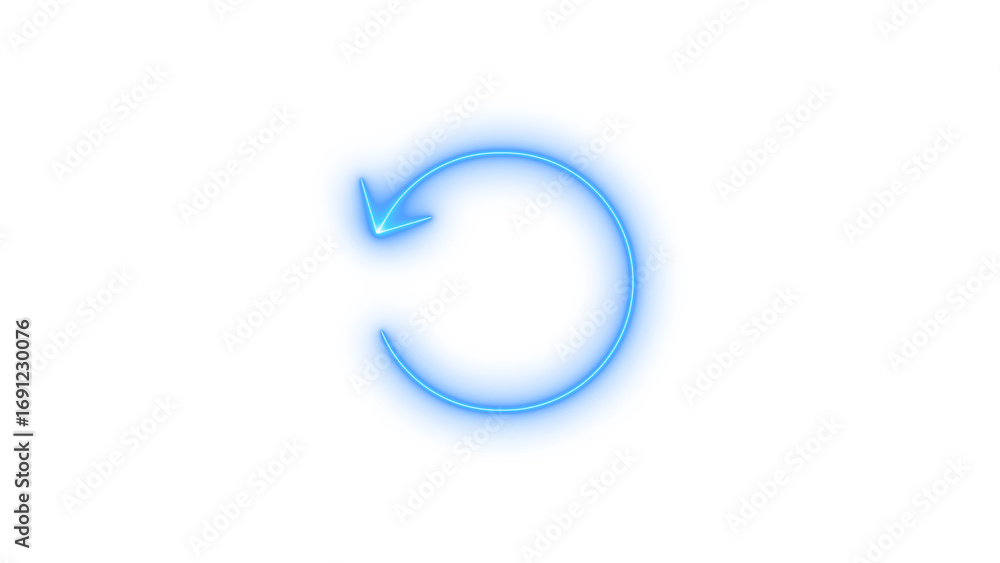 Illustration of glowing blue reload icon isolated on transparent background, symbolizing refresh, update, and continuous cycle in digital interfaces and applications Illustration of glowing blue reload icon isolated on transparent background, symbolizing refresh, update, and continuous cycle in digital interfaces and applications