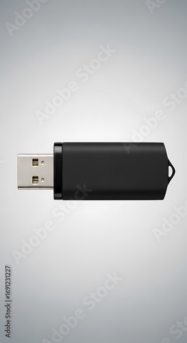 Transfer your files securely with this sleek black USB drive for modern data storage