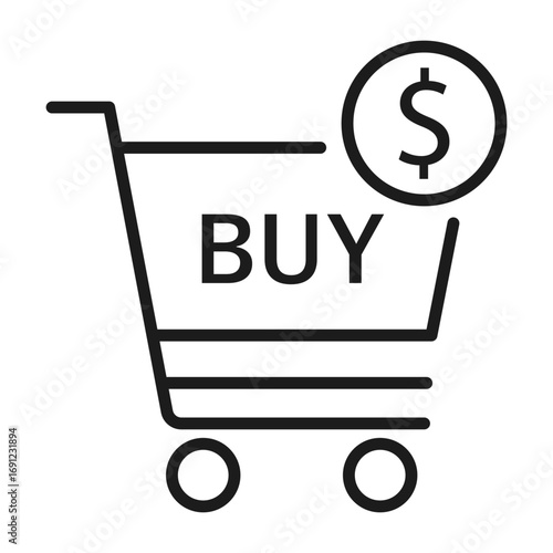 buy button. shopping cart vector icon