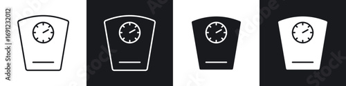 Weight scale icons in solid and stroke graphics
