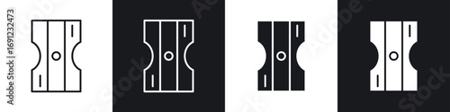 Sharpener icons in solid and stroke graphics