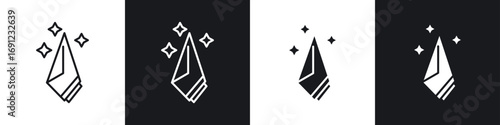 Rag icons in solid and stroke graphics