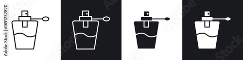 Parfum icons in solid and stroke graphics