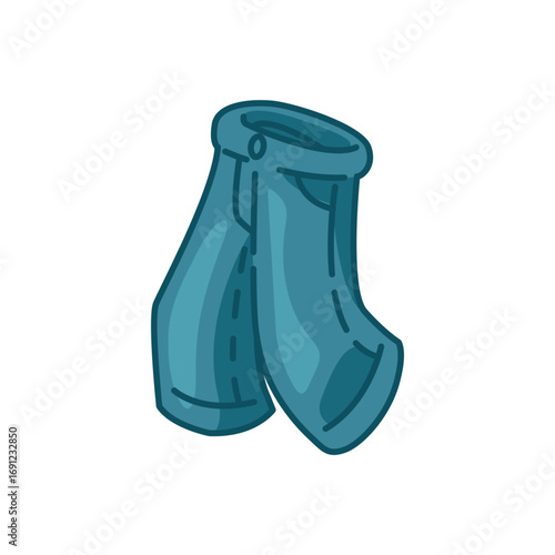 Cartoon Blue Jeans Illustration. Blue jeans in cartoon flat style. Casual clothing illustration on light background.