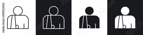 Injury icons in solid and stroke graphics