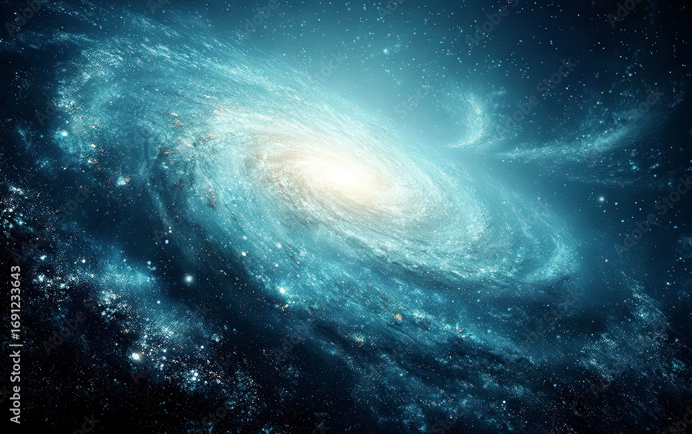 Fototapeta premium A Stunning View of a Spiral Galaxy in the Vast Universe