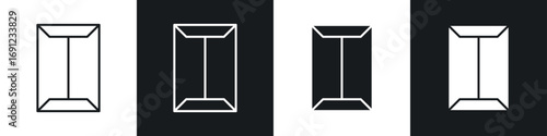 Document envelope icons in solid and stroke graphics