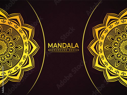 Golden Coloring Mandala design