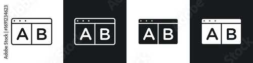 A B testing icons in solid and stroke graphics