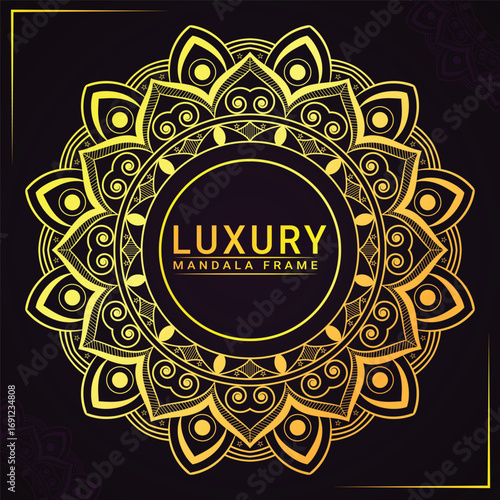 Golden Coloring Mandala design