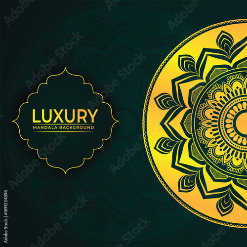 Golden Coloring Mandala design