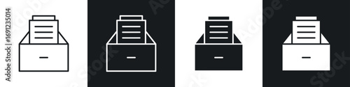 Archive icons in solid and stroke graphics