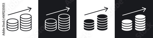 Revenue icons in solid and stroke graphics
