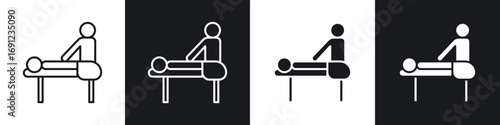 Massage icons in solid and stroke graphics