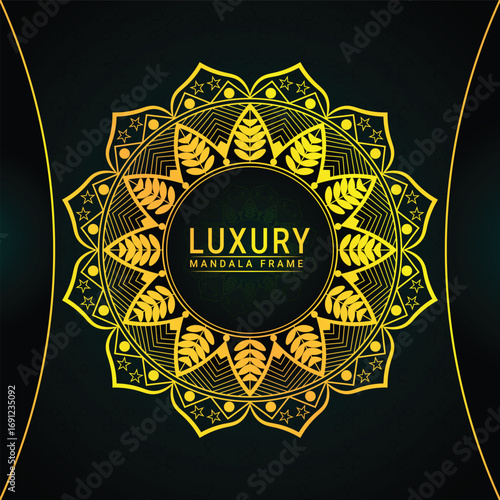 Golden Coloring Mandala design