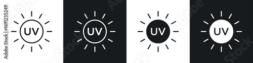 UV icons in solid and stroke graphics