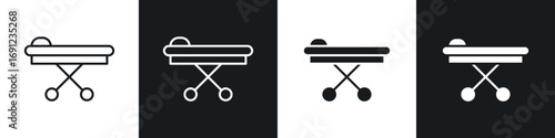 Stretcher icons in solid and stroke graphics