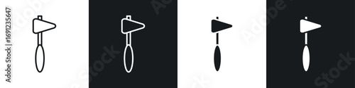 Reflex hammer icons in solid and stroke graphics
