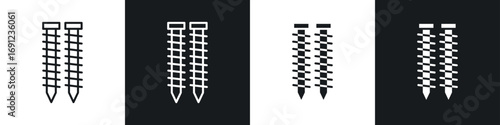 Screws icons in solid and stroke graphics