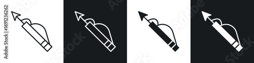 Harpoon icons in solid and stroke graphics